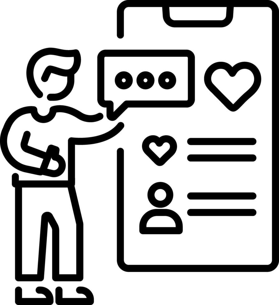 App scrolling icon of a person in line style vector