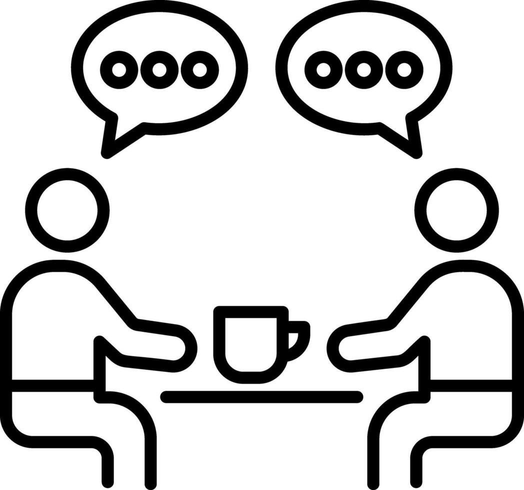 Building rapport icon in linear style vector