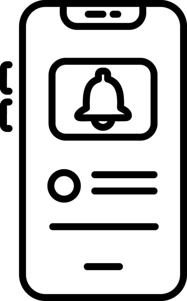 A line icon of mobile app notifications vector