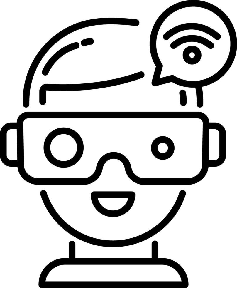 A linear icon of vr communication vector
