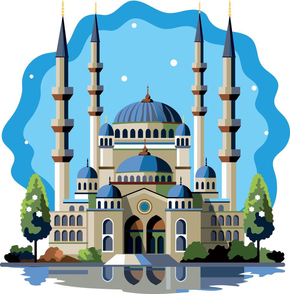 Hagia sophia masjid, flat style illustration vector