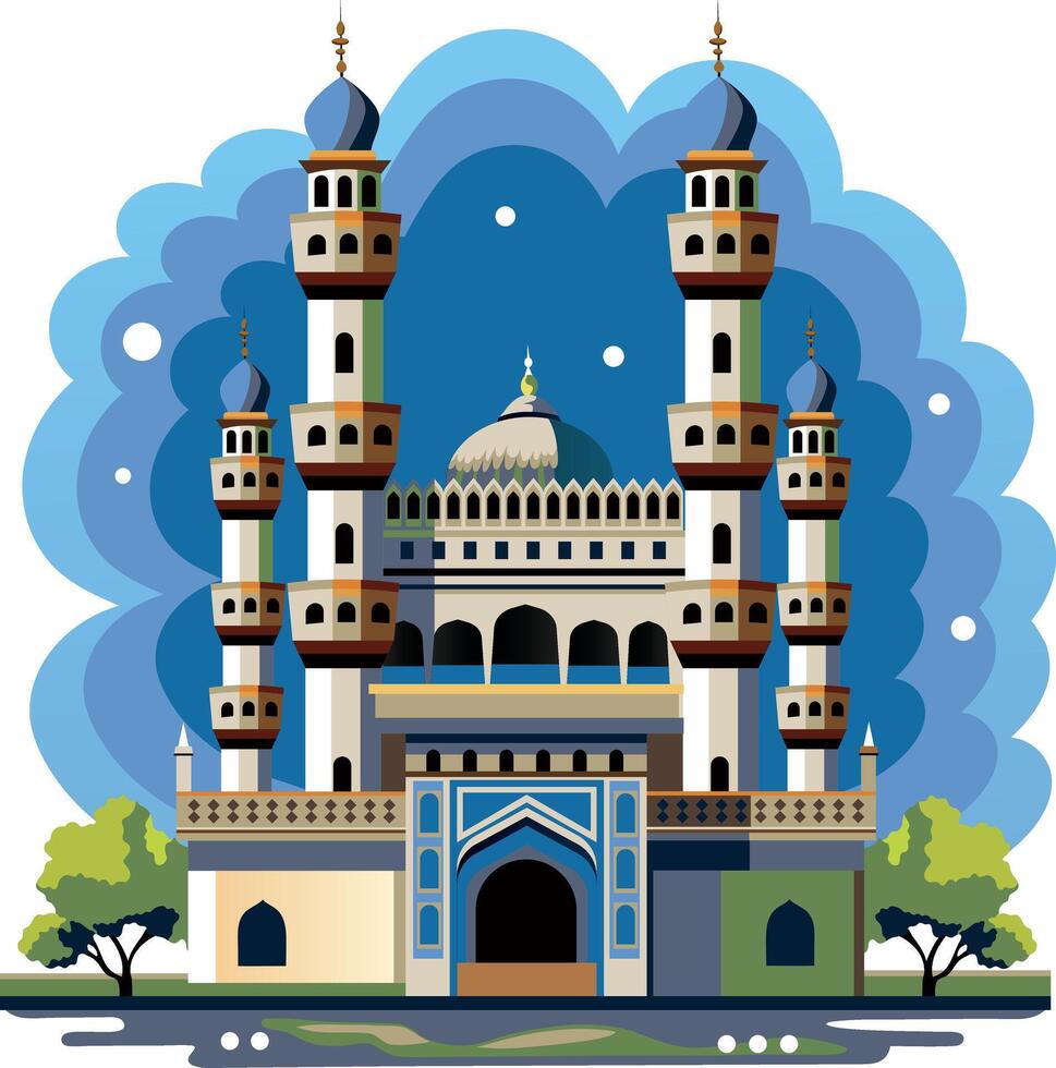 A flat style illustration of divine mosque vector