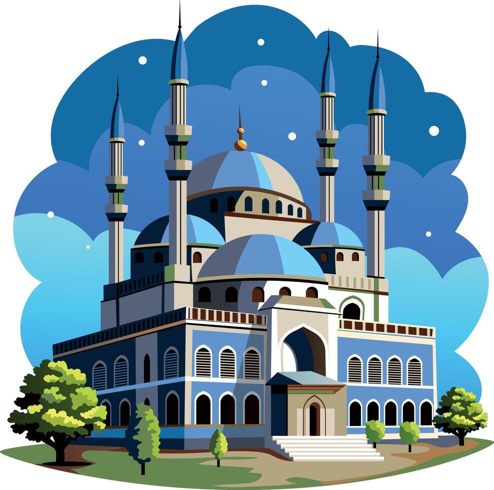 A flat style illustration of famous ayasofya mosque vector