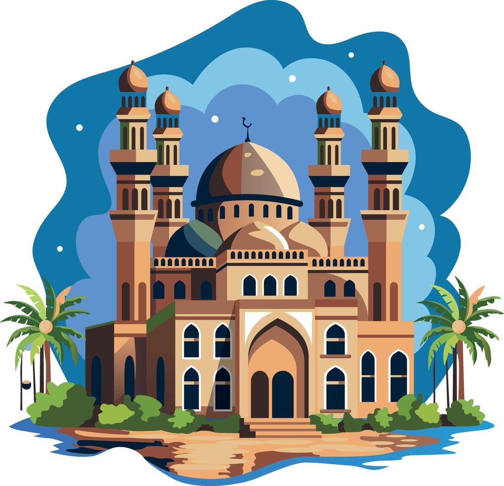 Muslim sanctuary flat style illustration vector