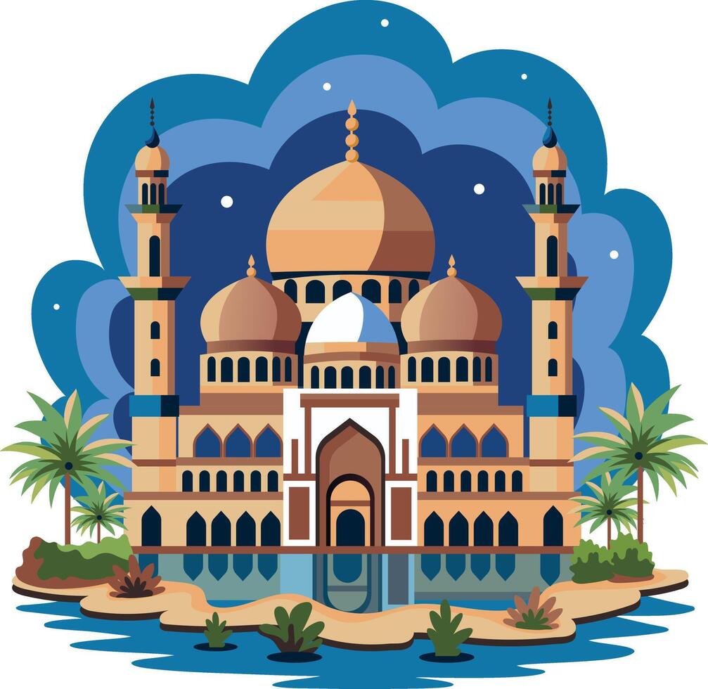Flat style illustration of muslim architecture vector