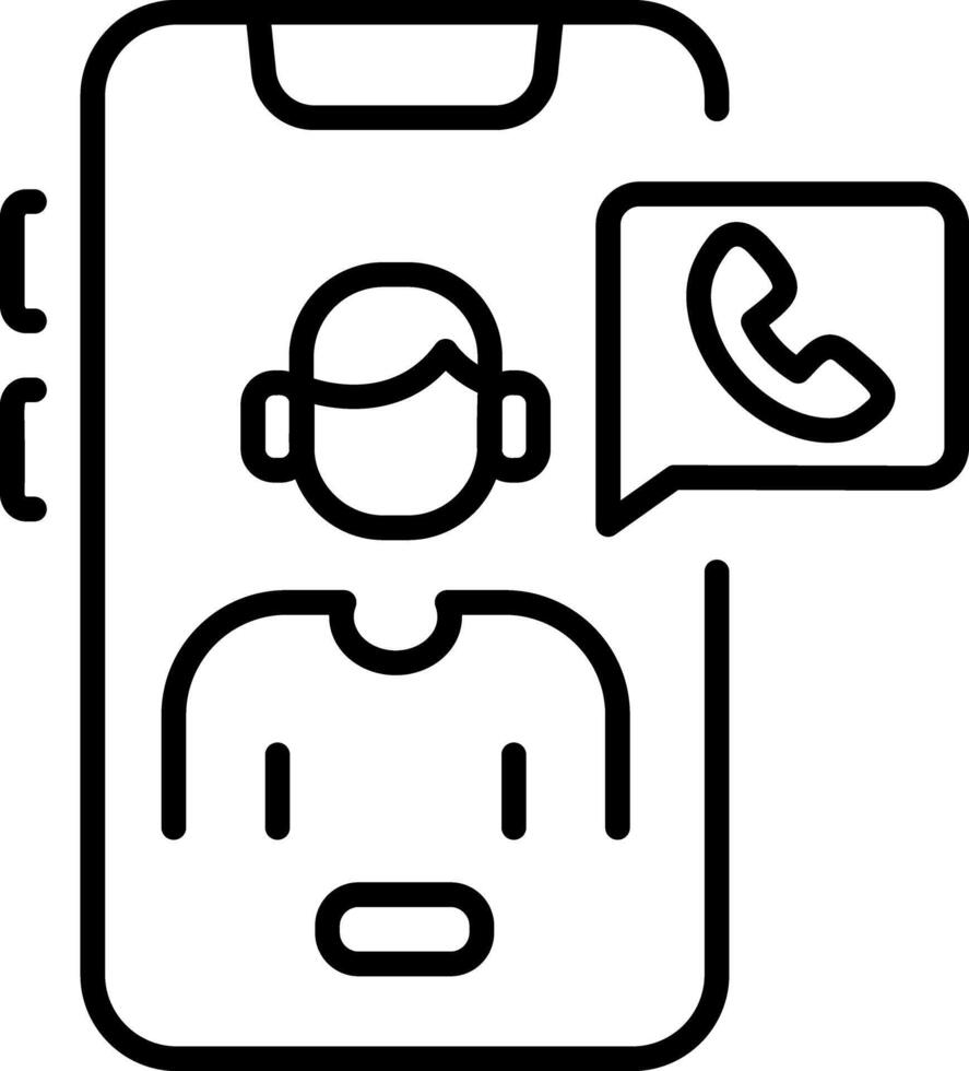 Mobile call icon in linear style vector