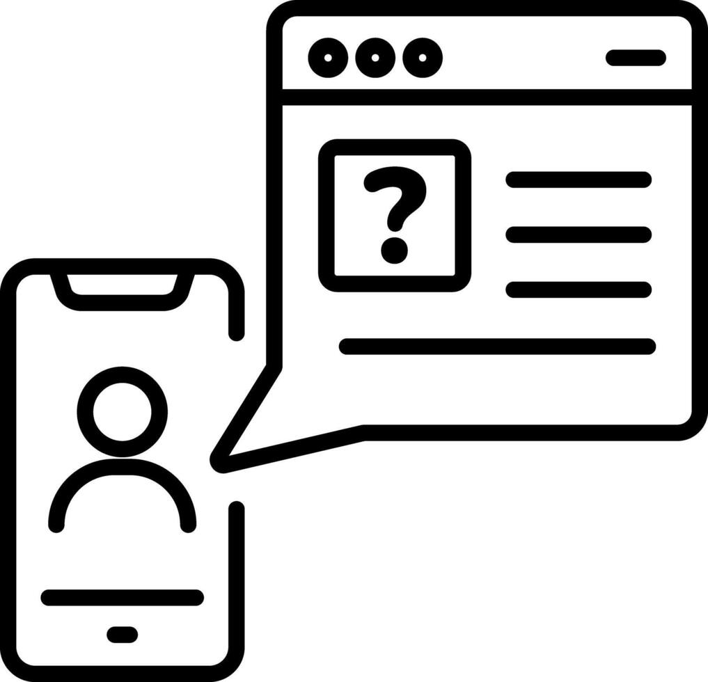 Online query icon in linear style vector