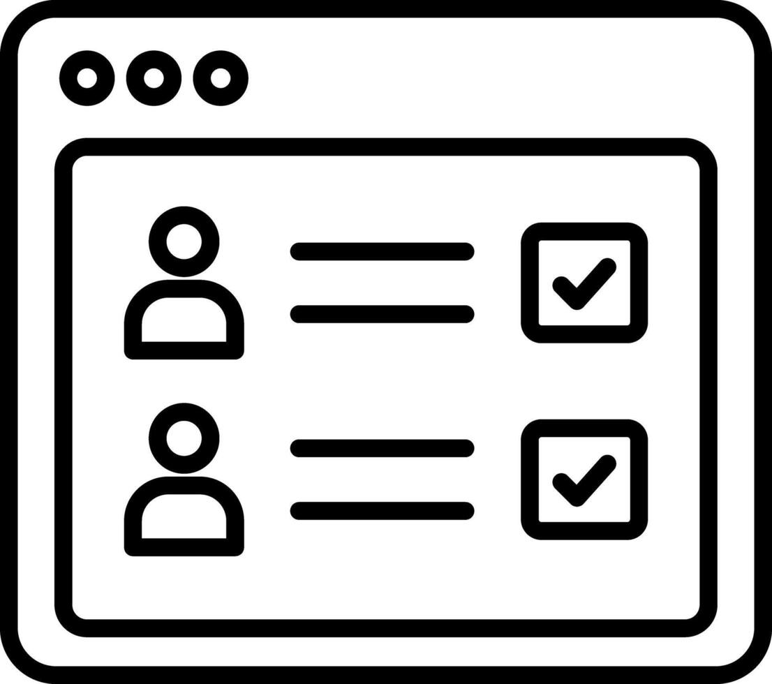Online survey icon in linear style vector