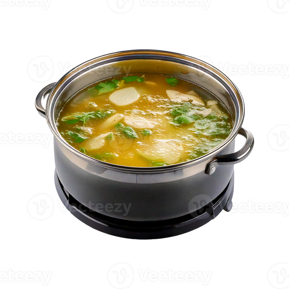ein Topf von Suppe mit ein Deckel Das sagt Nudel . png
