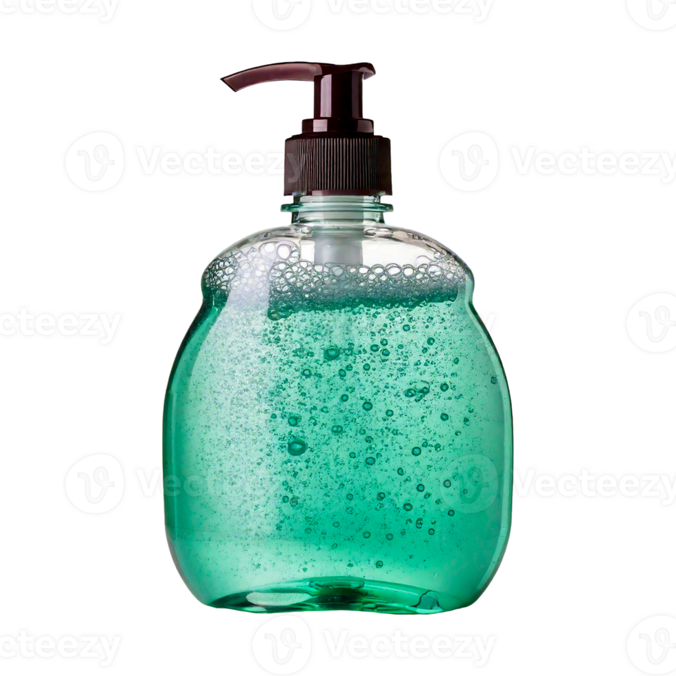 a bottle of green liquid with a clear top png