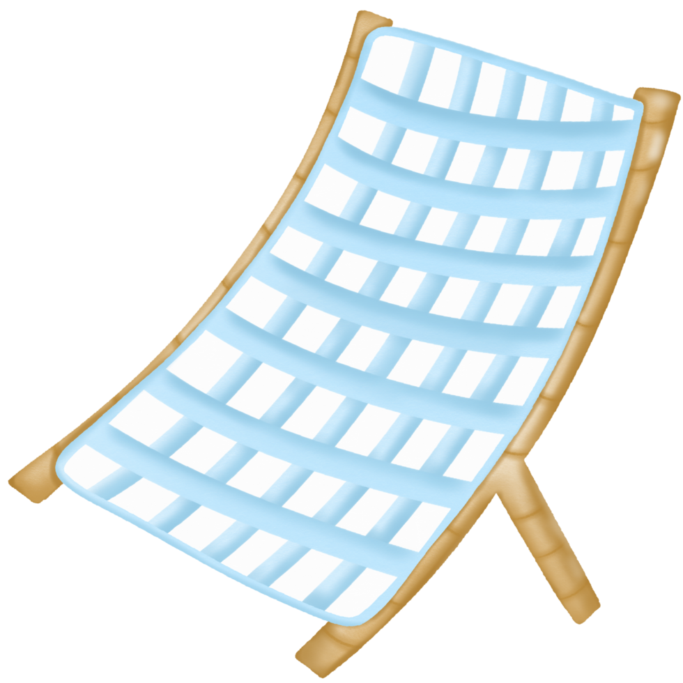 Deck chair on the beach drawn hand elements illustration png