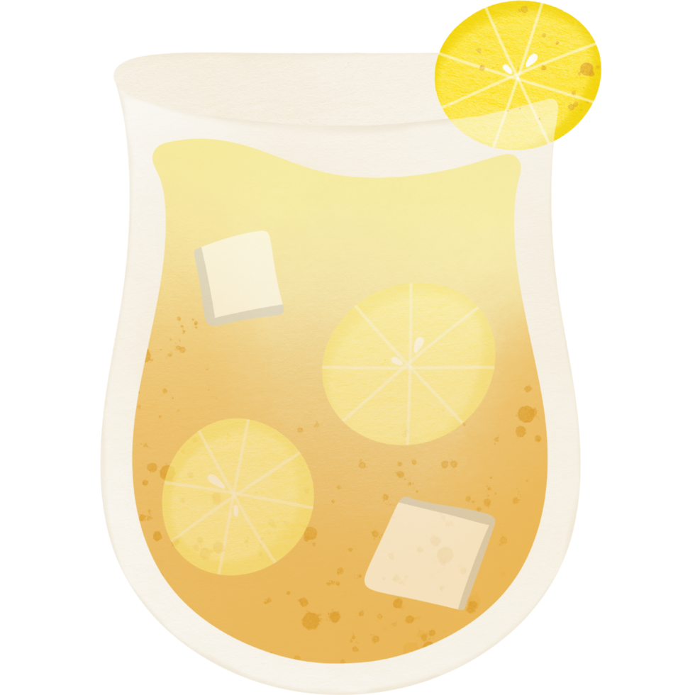Honey lemon soda summer drink menu hand drawn transparency illustration png