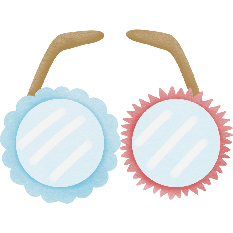 glasses in summer hand drawn transparency illustration. png