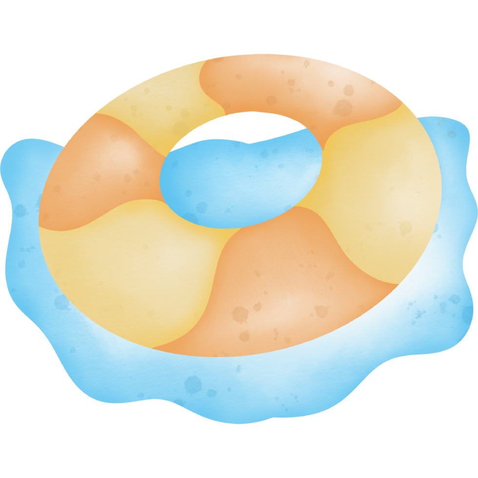 swim ring on the sea hand drawn transparency illustration png