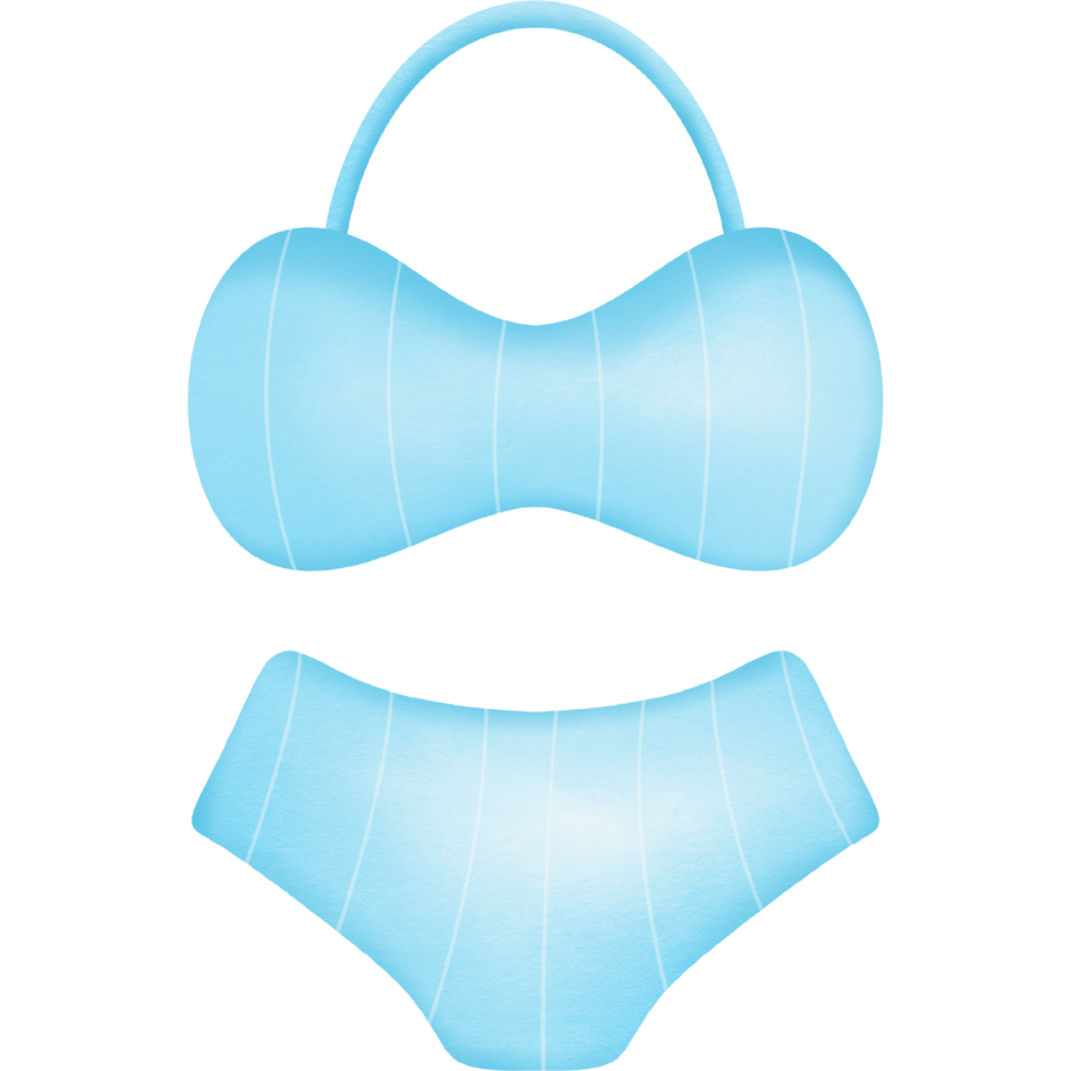 light blue bikini for summer hand drawn transparency illustration. png
