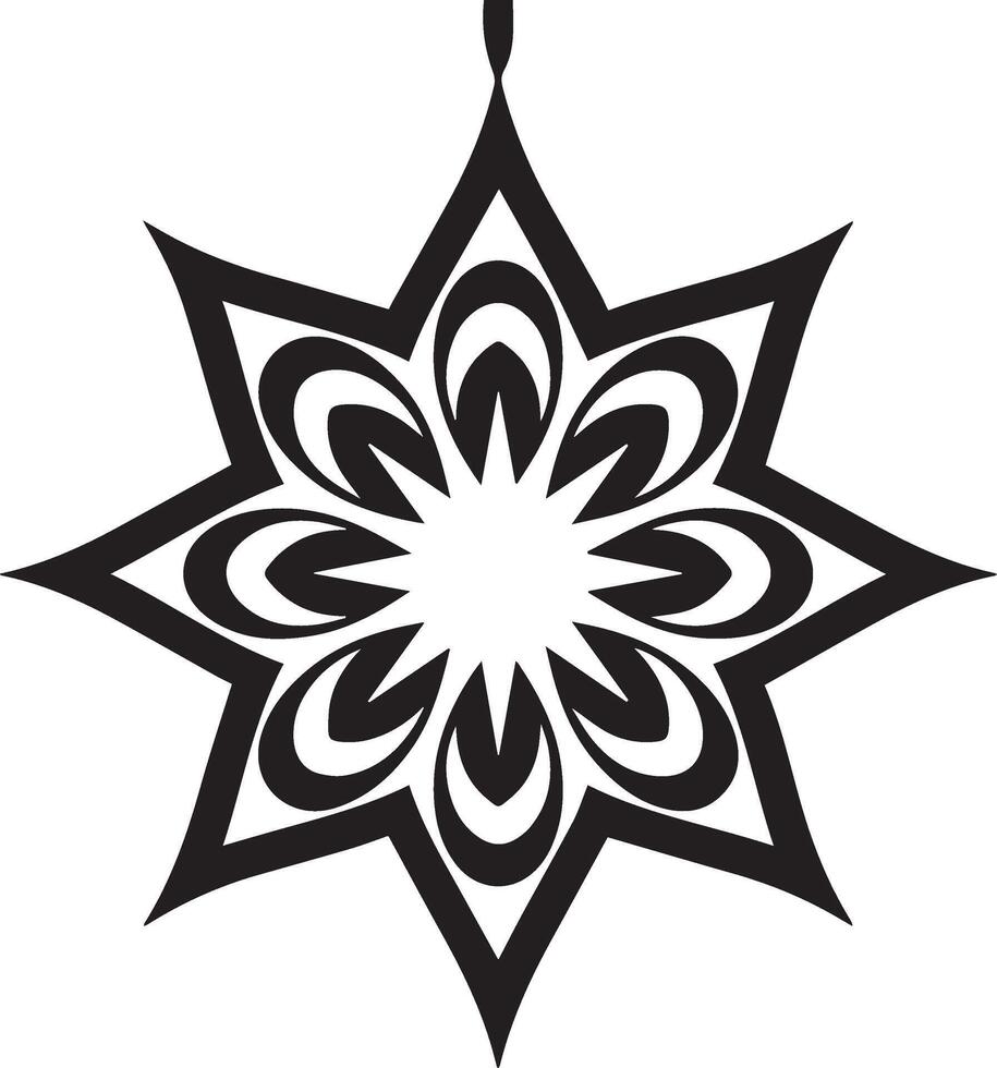A silhouette of a star-shaped ornament vector