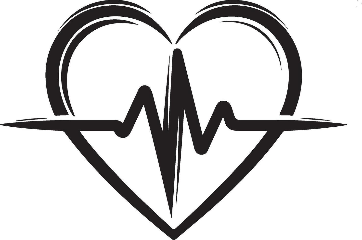 Heart beat one line vector