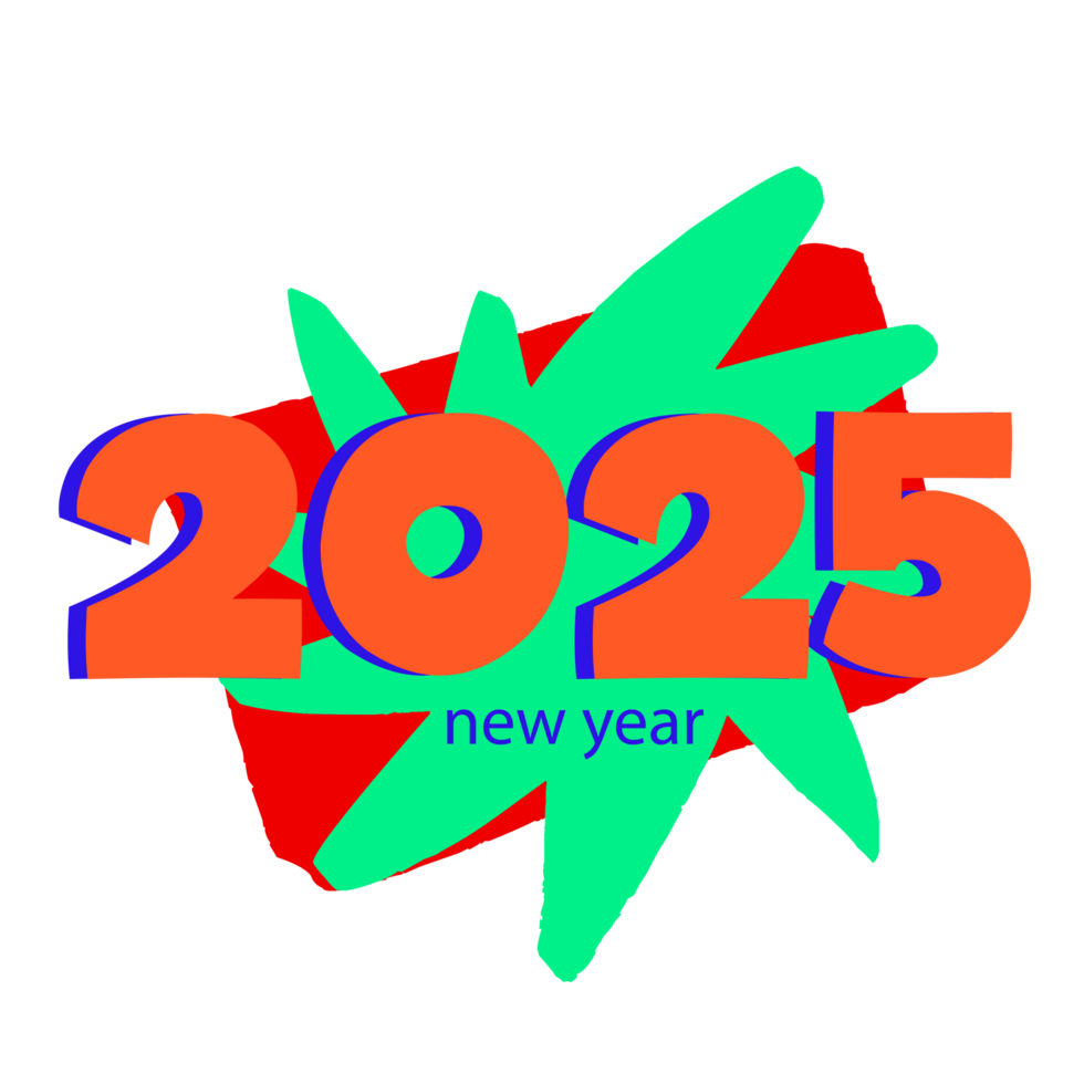 Modern Colourful 2025 New Year Logo Concepts png