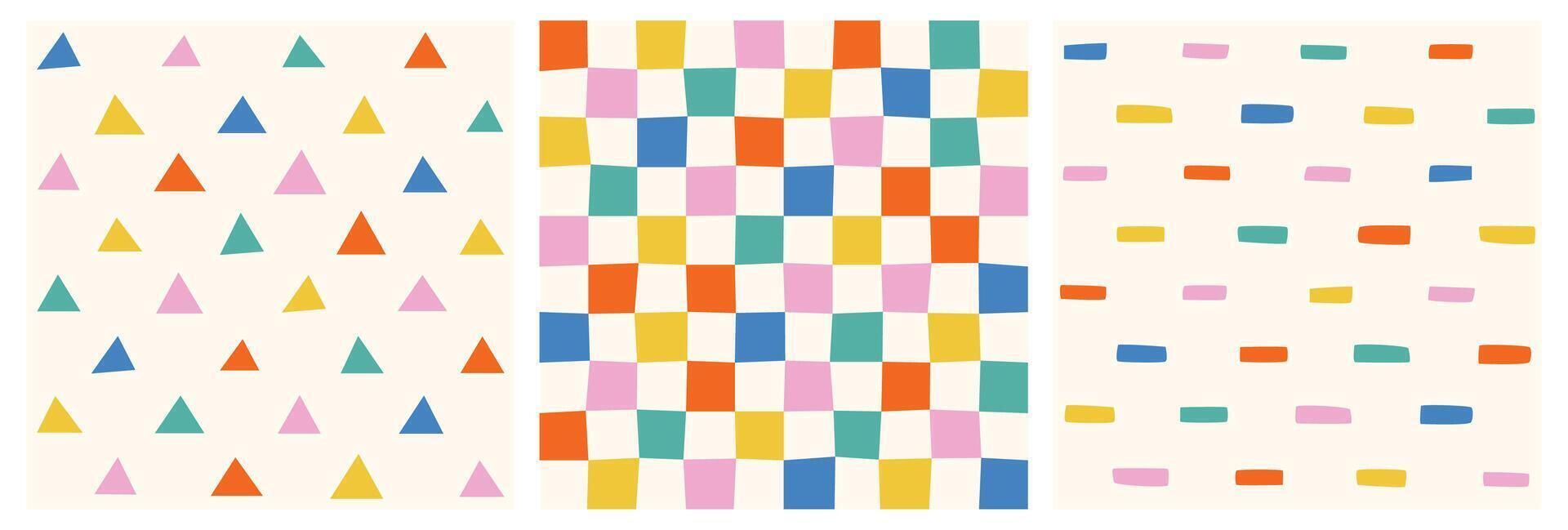 Seamless Pattern With Colorful Shapes vector