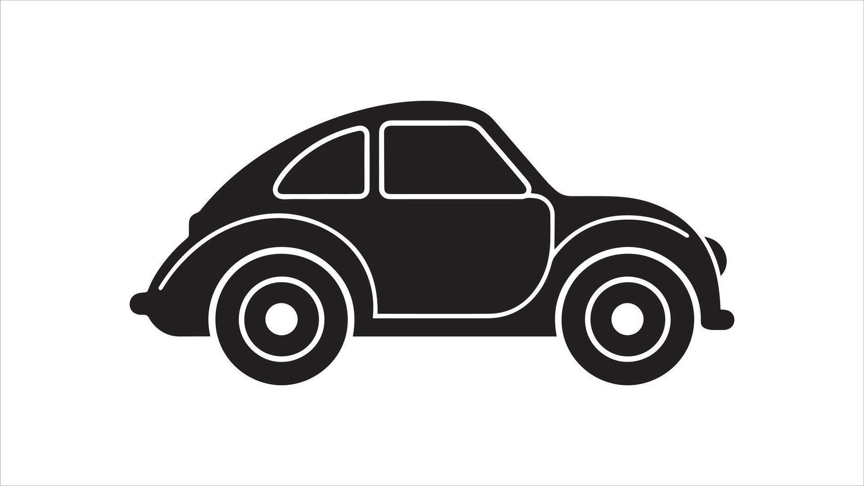 Linear car icon with transport symbols vector