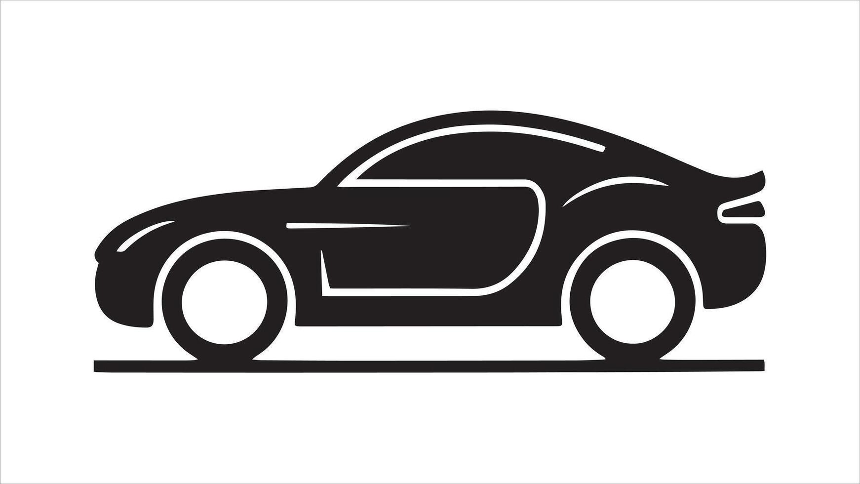 A Linear style car icon with transport symbols vector
