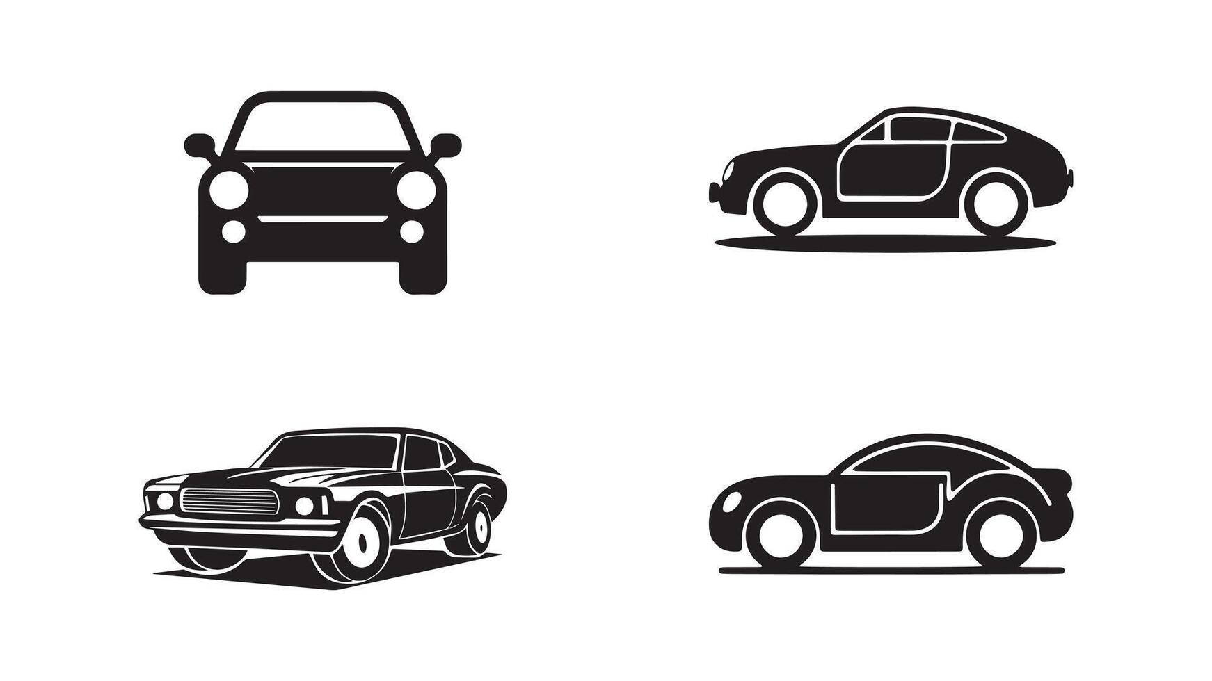 A Linear car icon set with transport symbols in illustration. vector