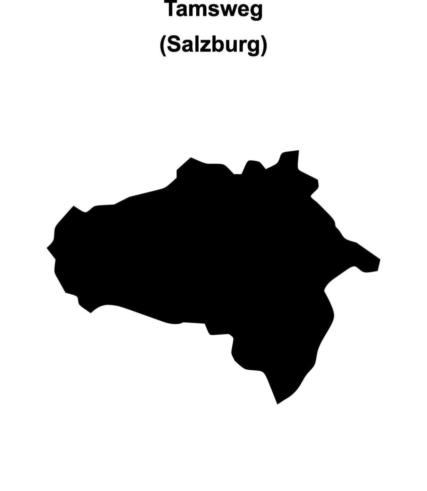Tamsweg blank outline map vector