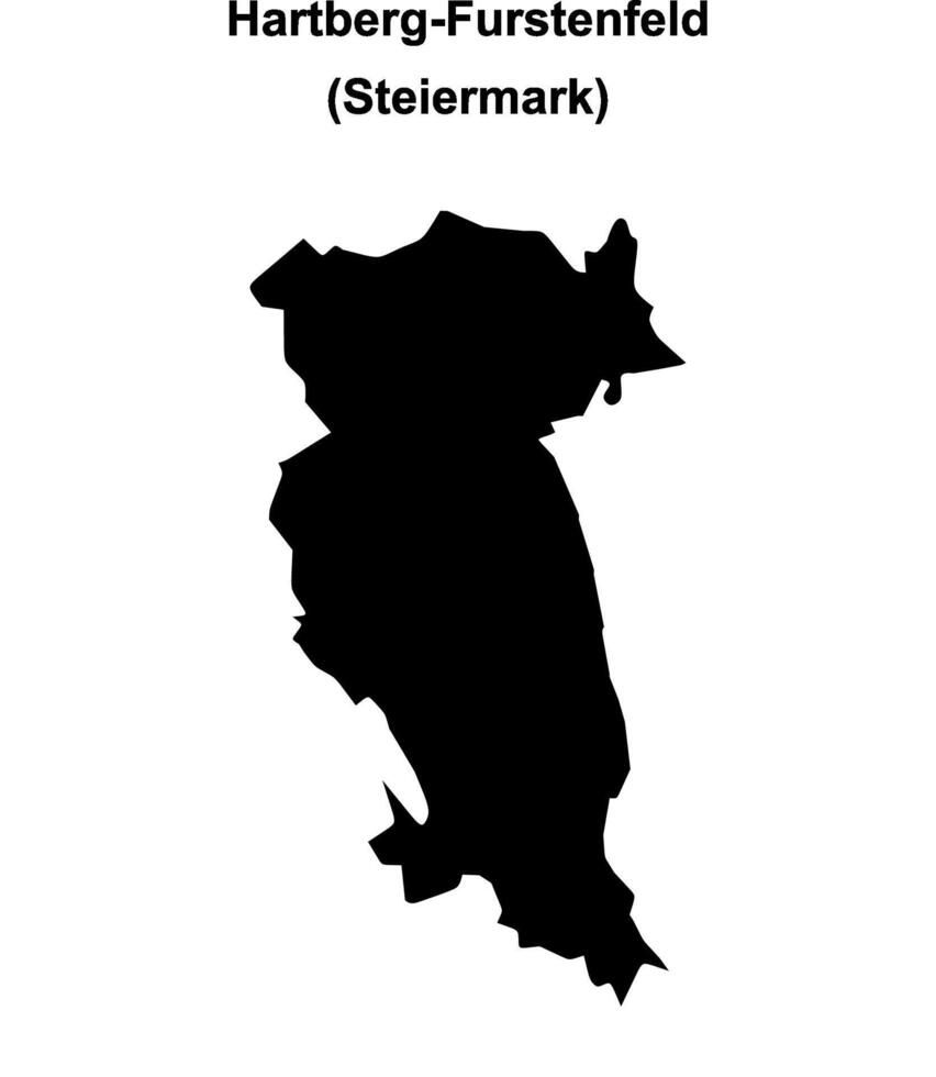 Hartberg-Furstenfeld blank outline map vector