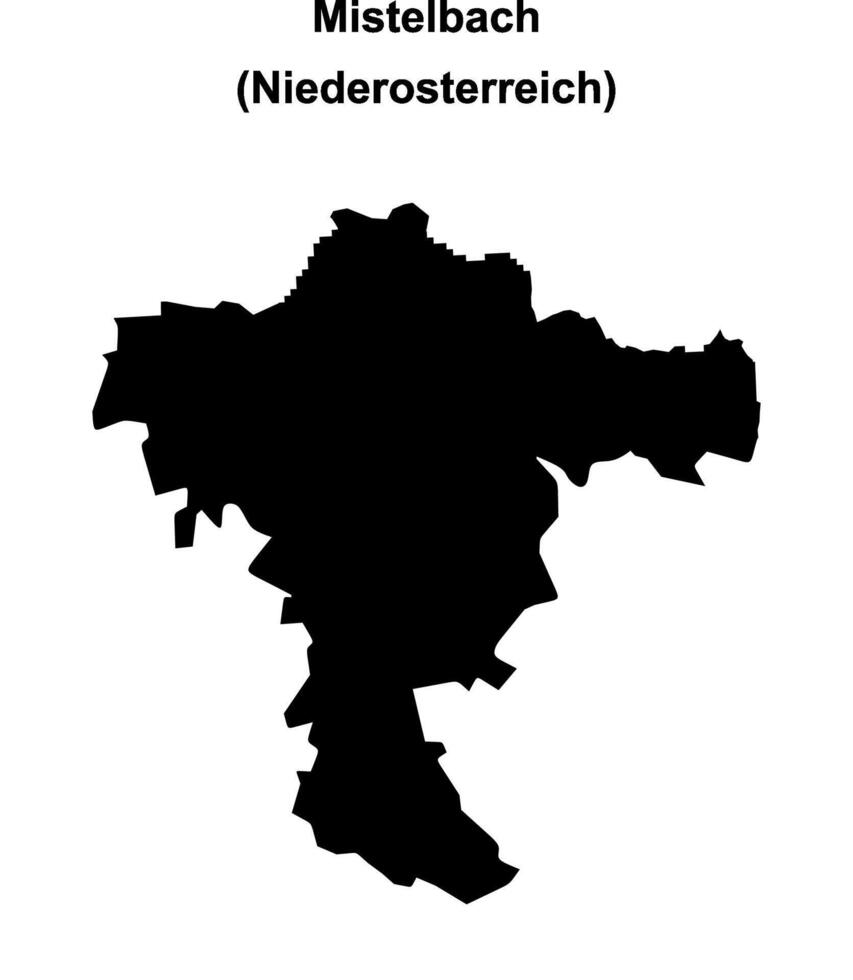 Mistelbach blank outline map vector