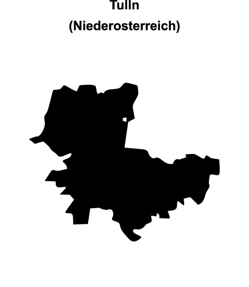 Tulln blank outline map vector