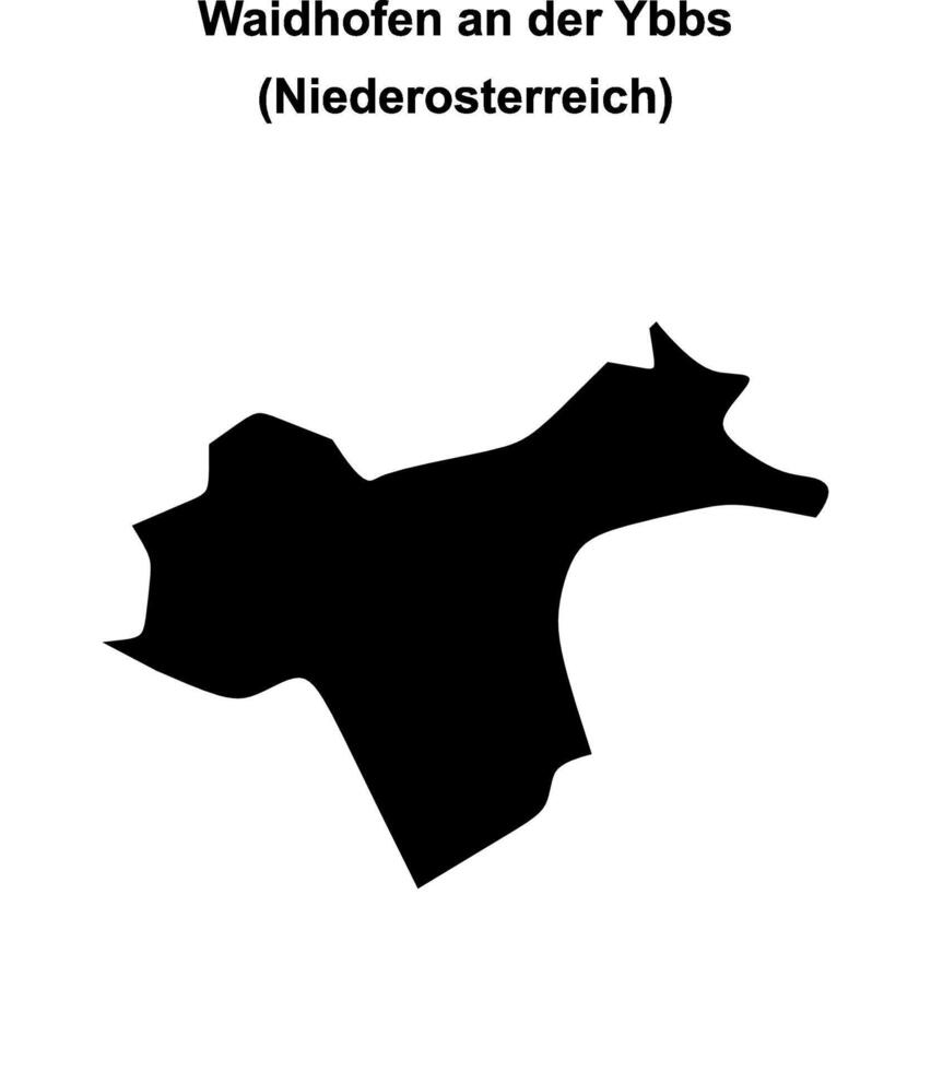 Waidhofen an der Ybbs blank outline map vector