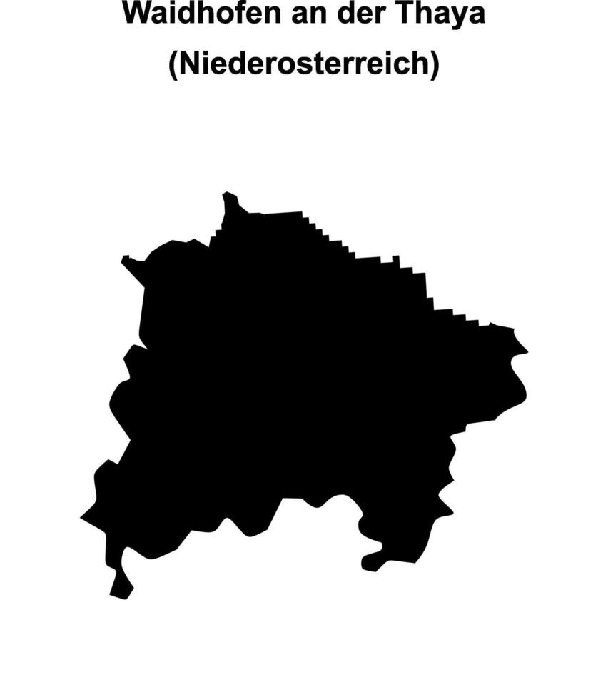 Waidhofen an der Thaya blank outline map vector