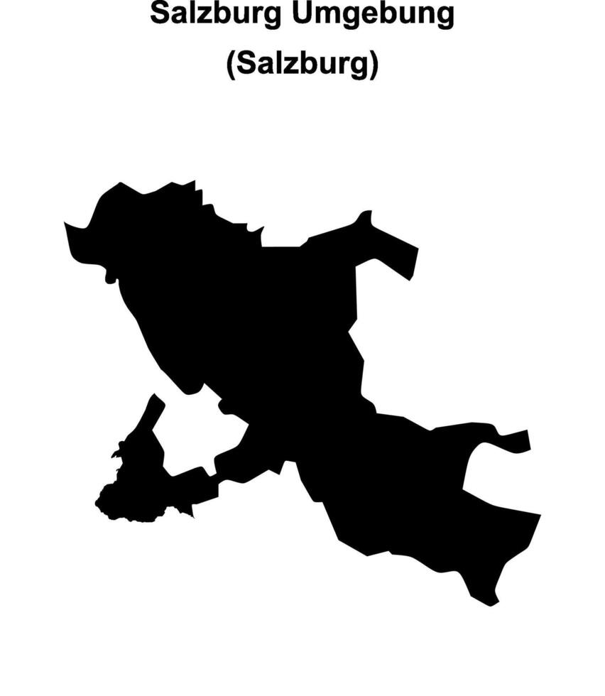 Salzburg Umgebung blank outline map vector