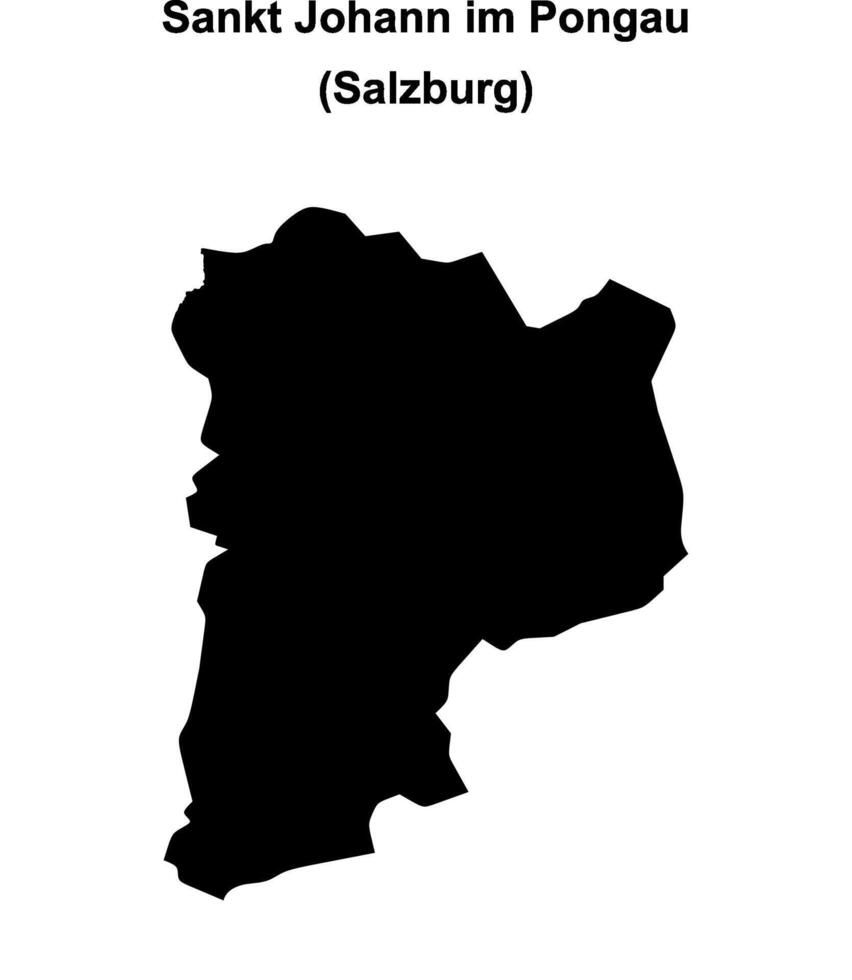 Sankt Johann im Pongau blank outline map vector