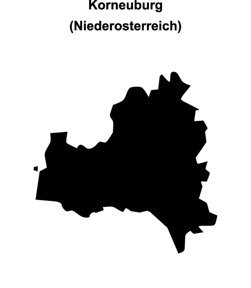 Korneuburg blank outline map vector
