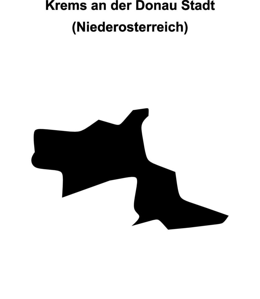 Krems an der Donau Stadt blank outline map vector