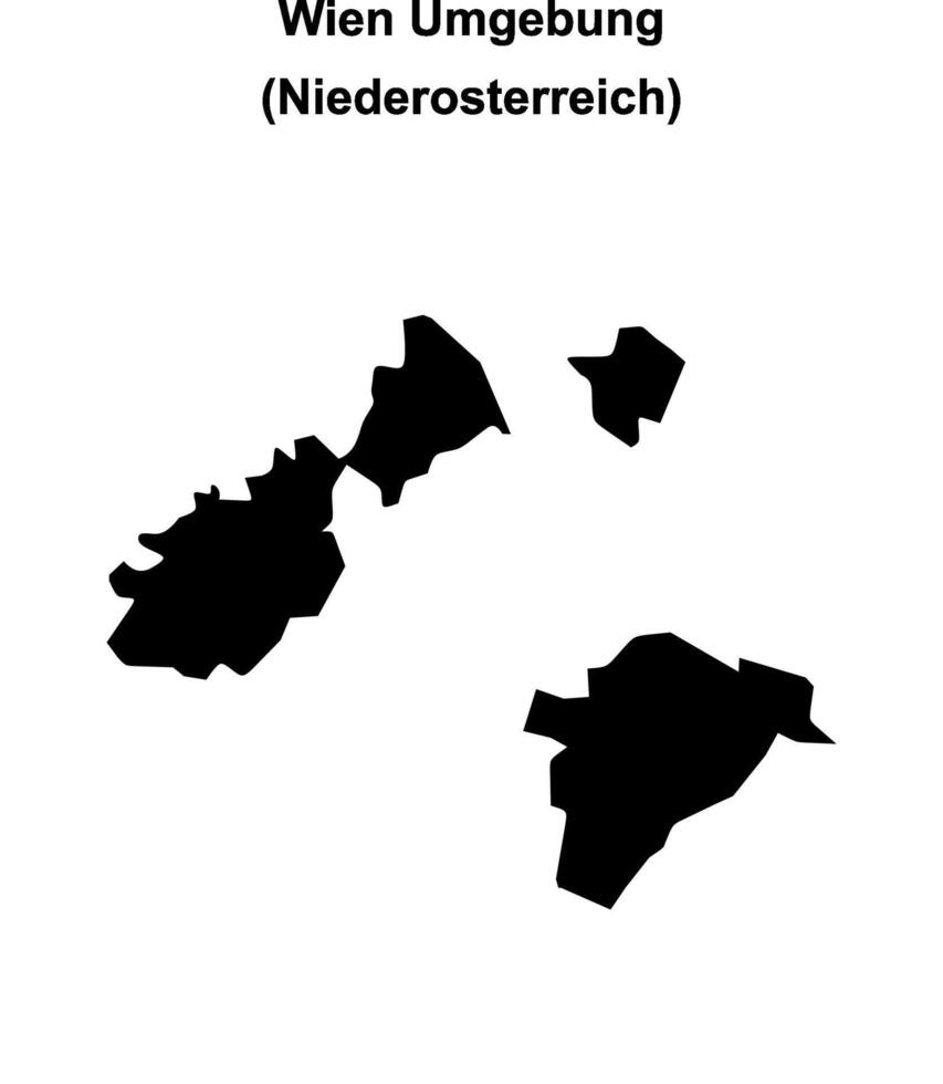 Wien Umgebung blank outline map vector