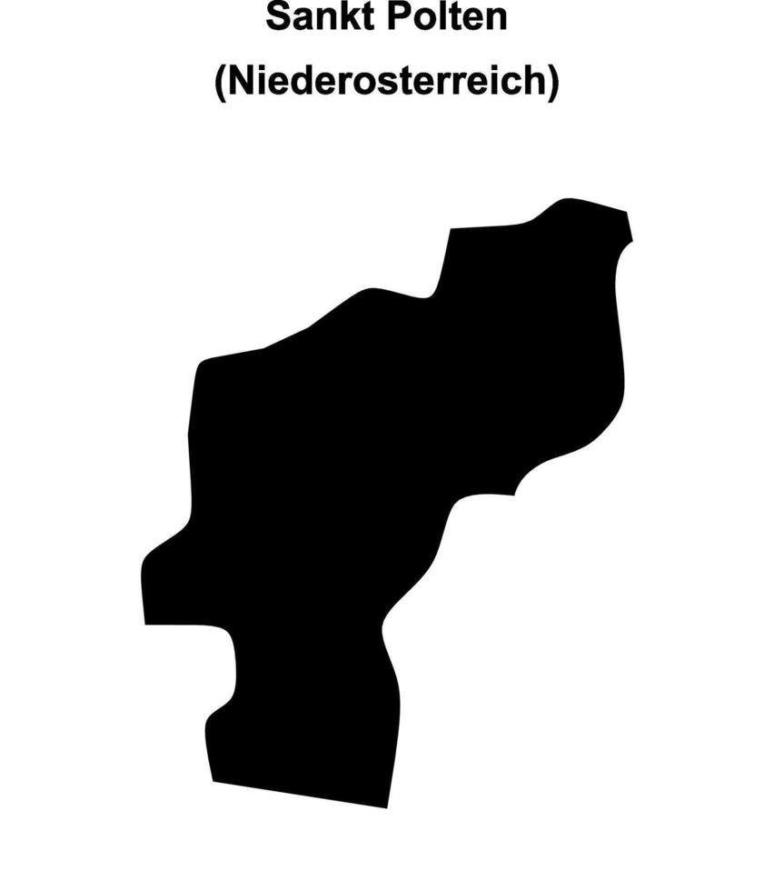 Sankt Polten blank outline map vector