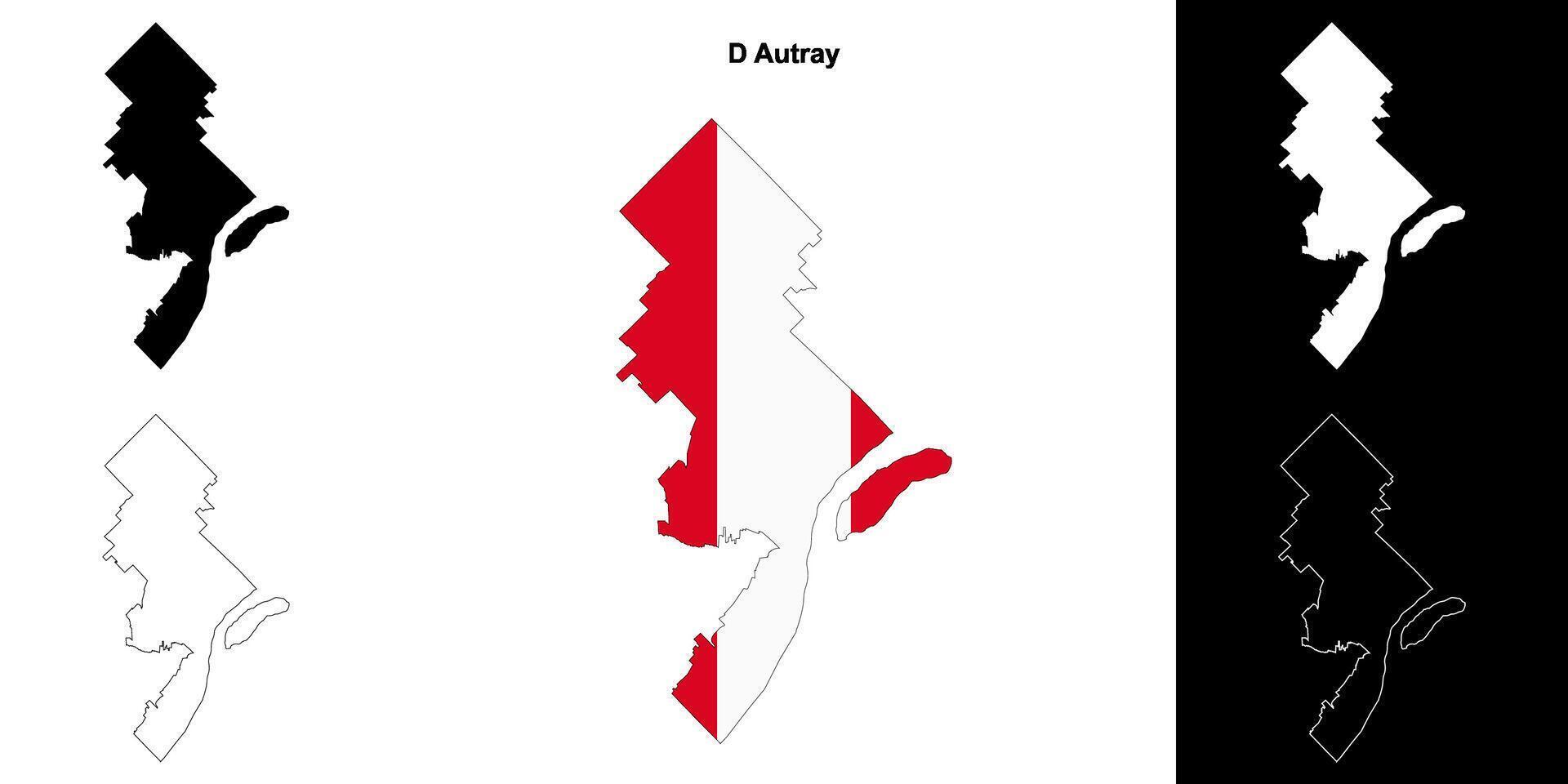 D Autray, Quebec outline map set vector