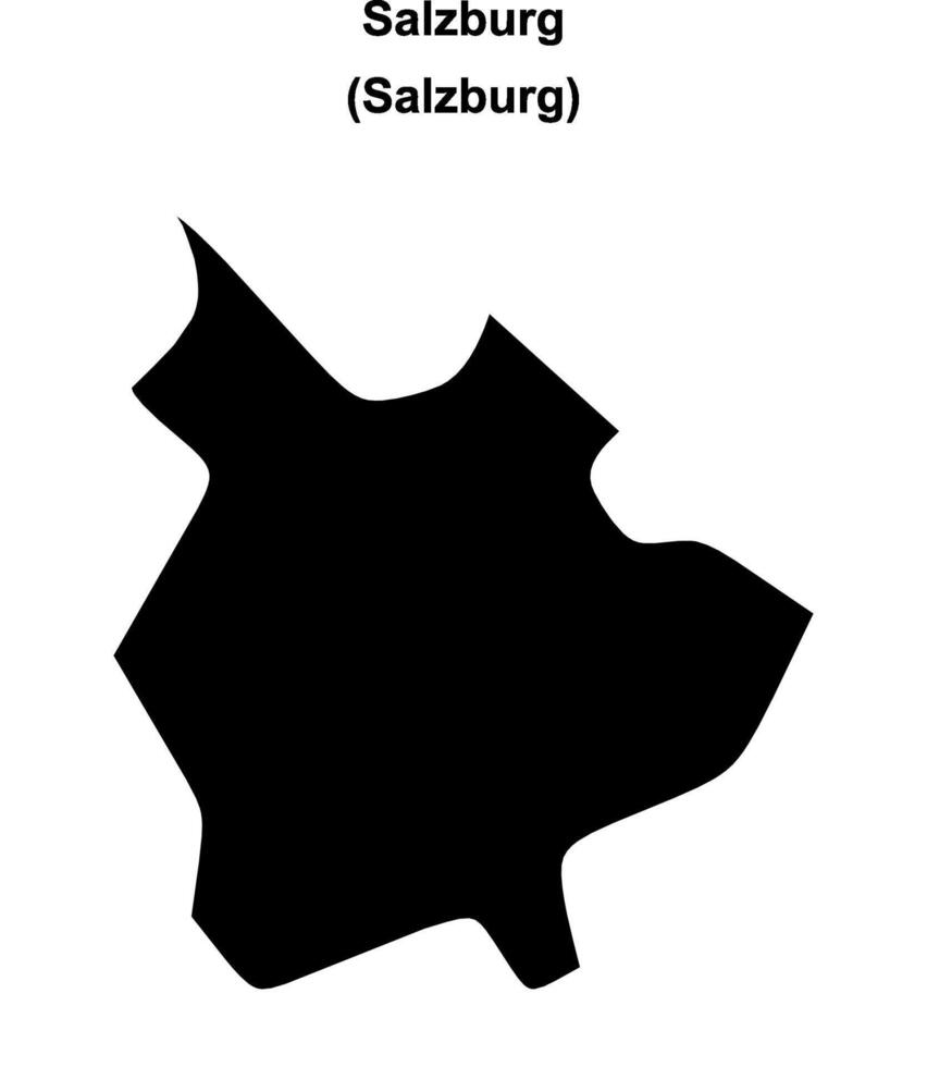 Salzburg blank outline map vector