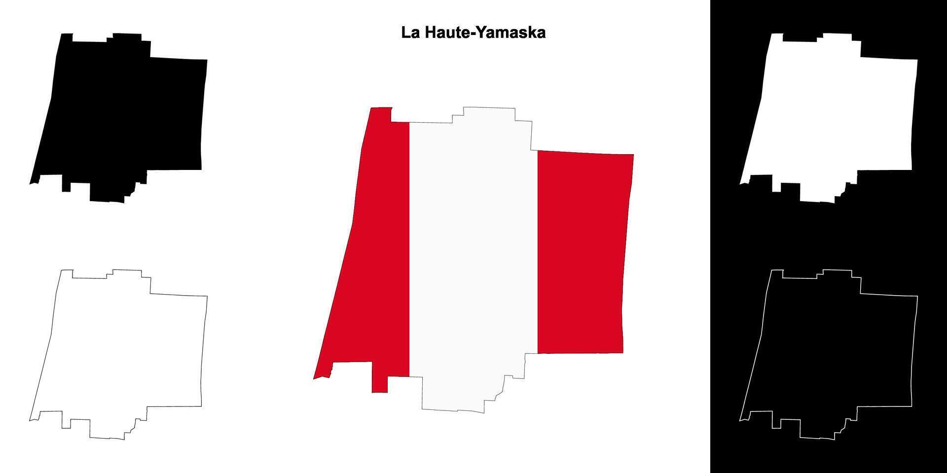 La Haute-Yamaska, Quebec outline map set vector