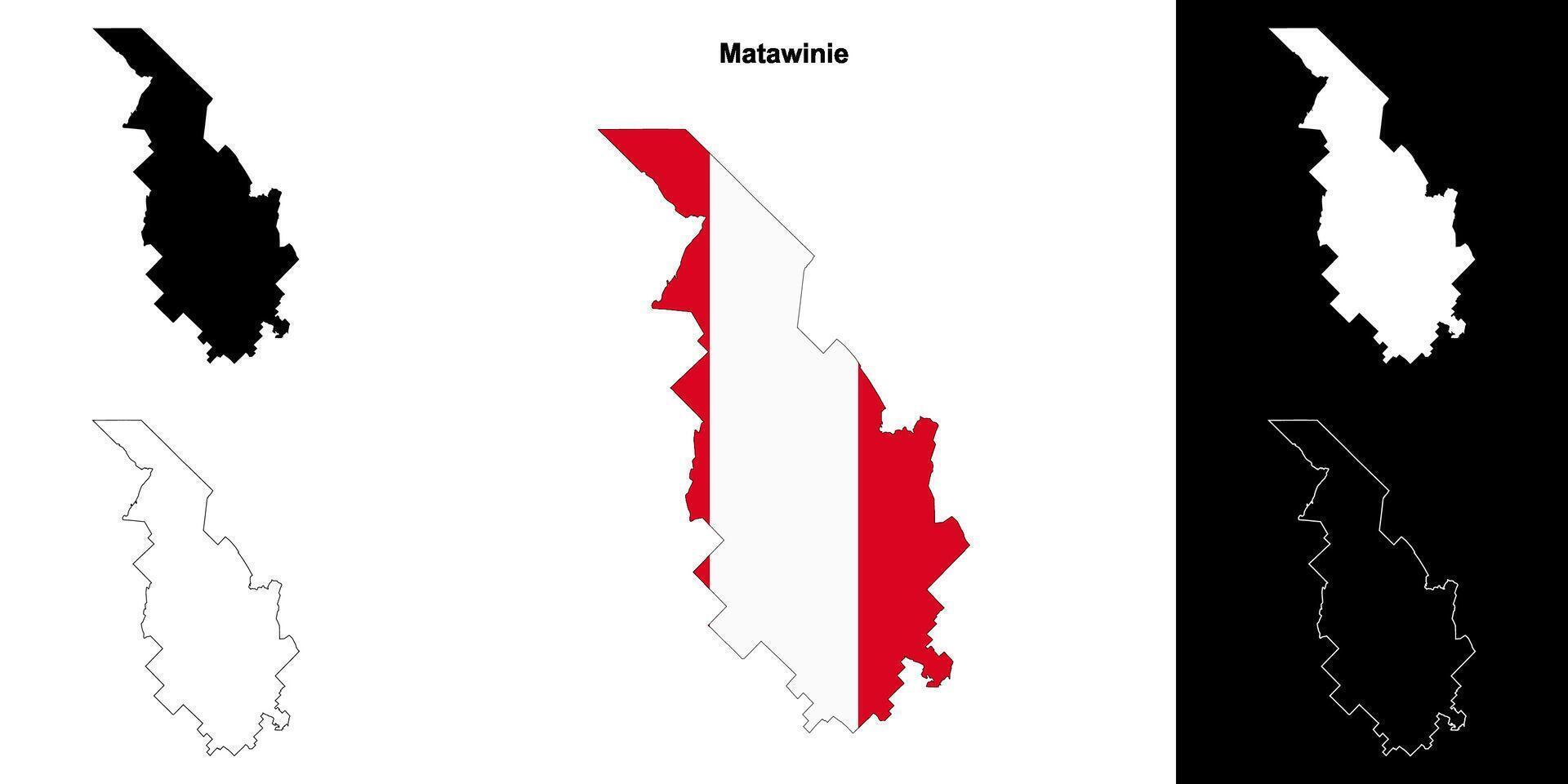 Matawinie, Quebec outline map set vector