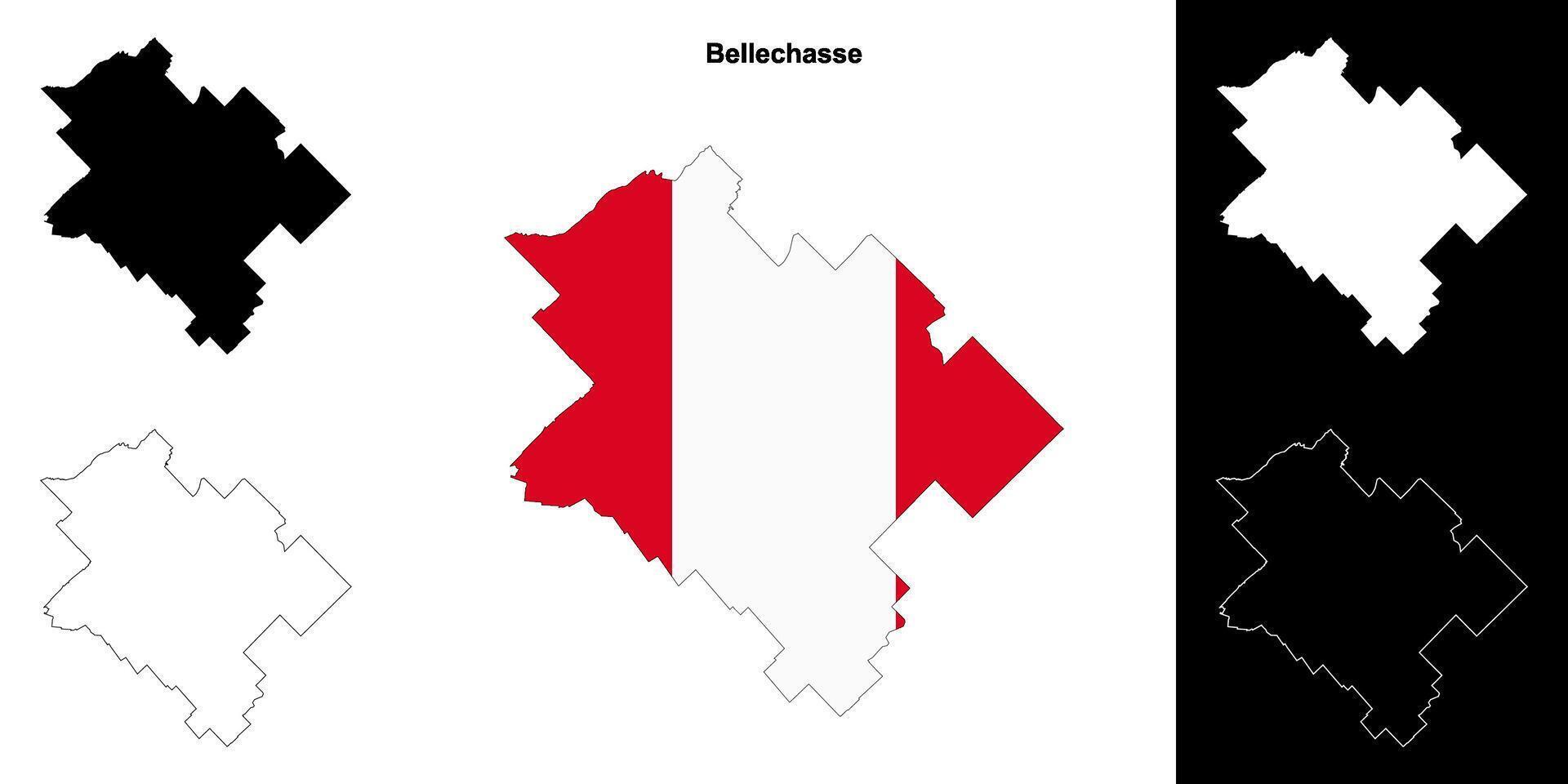 Bellechasse, Quebec outline map set vector