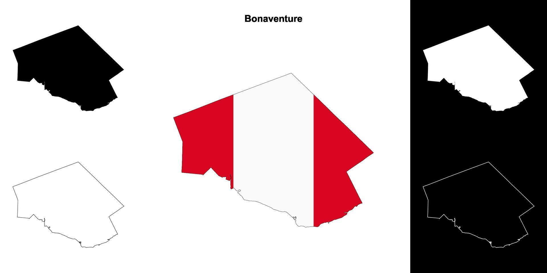 Bonaventure, Quebec outline map set vector