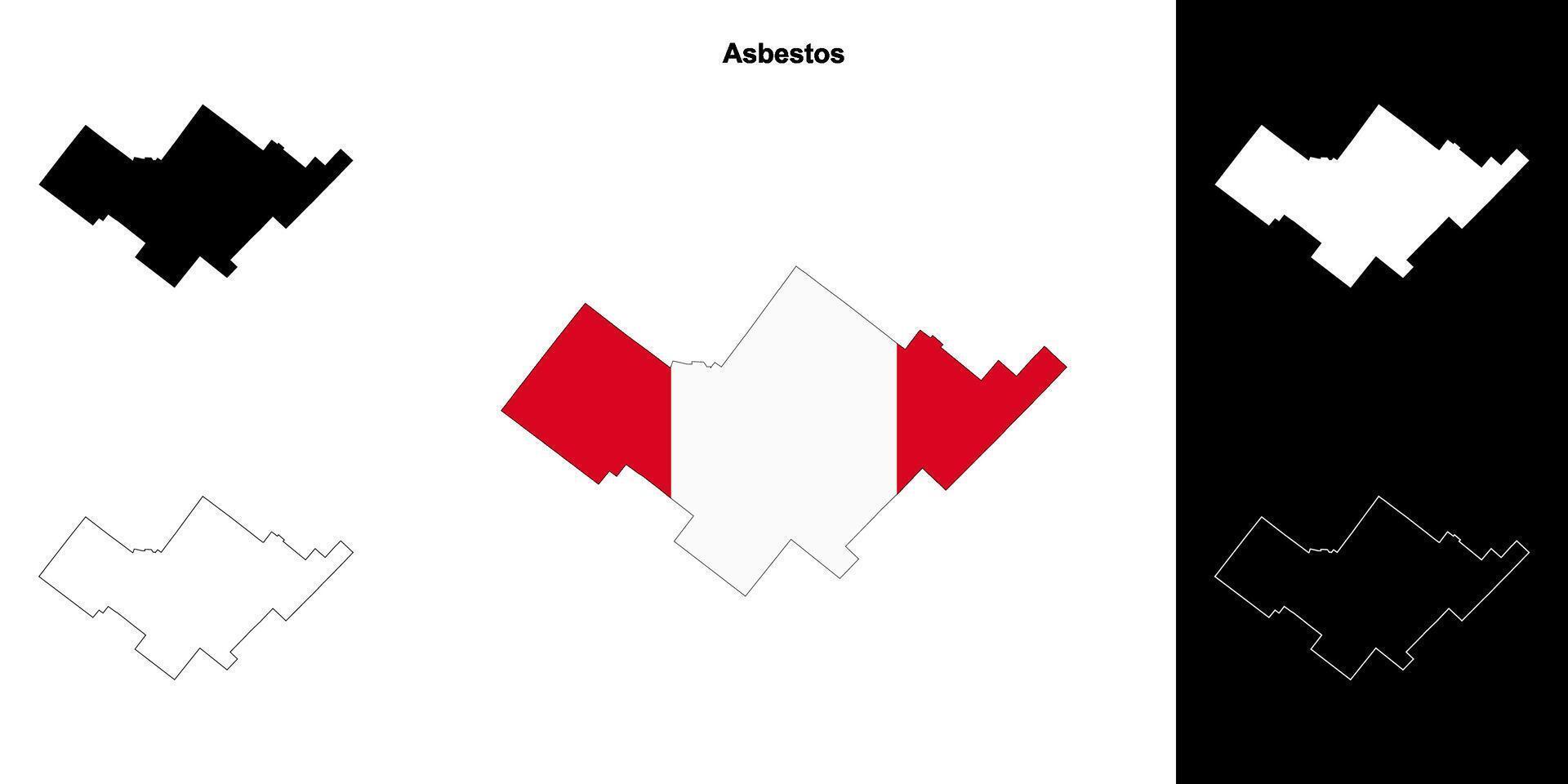 Asbestos, Quebec outline map set vector