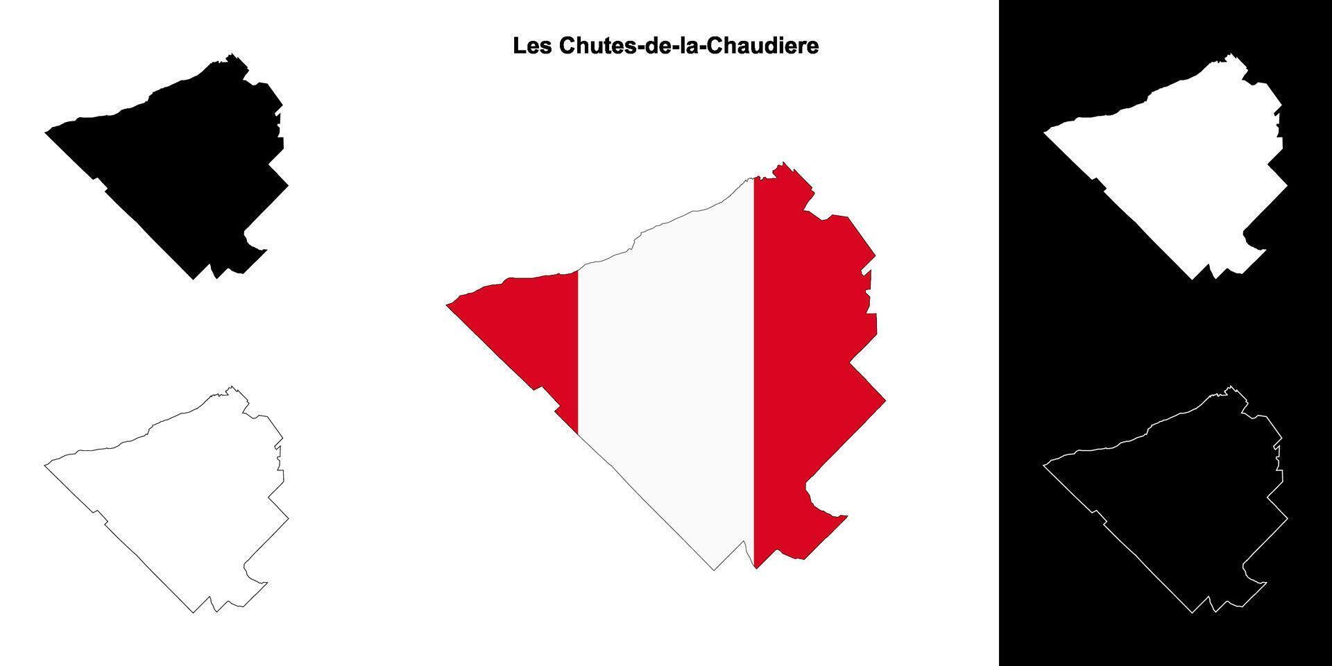 Les Chutes-de-la-Chaudiere, Quebec outline map set vector