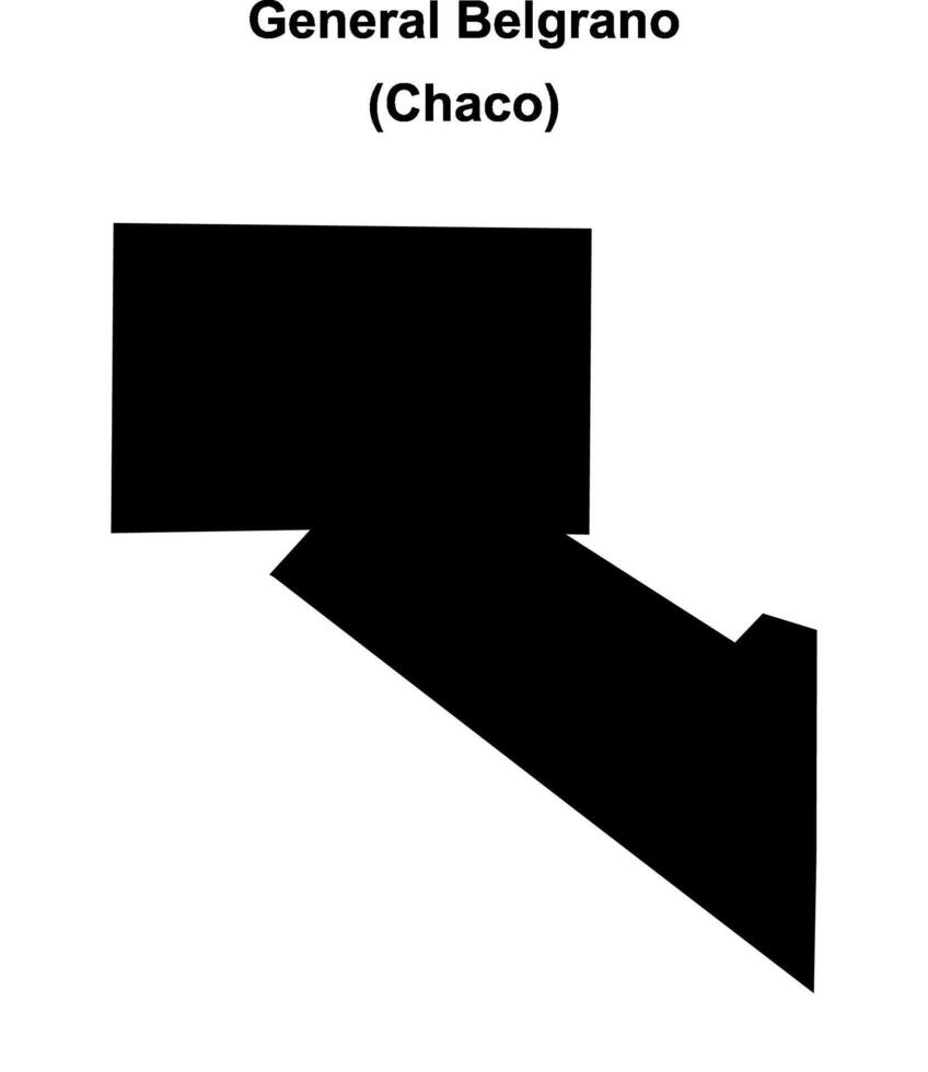 General Belgrano department, Chaco blank outline map vector