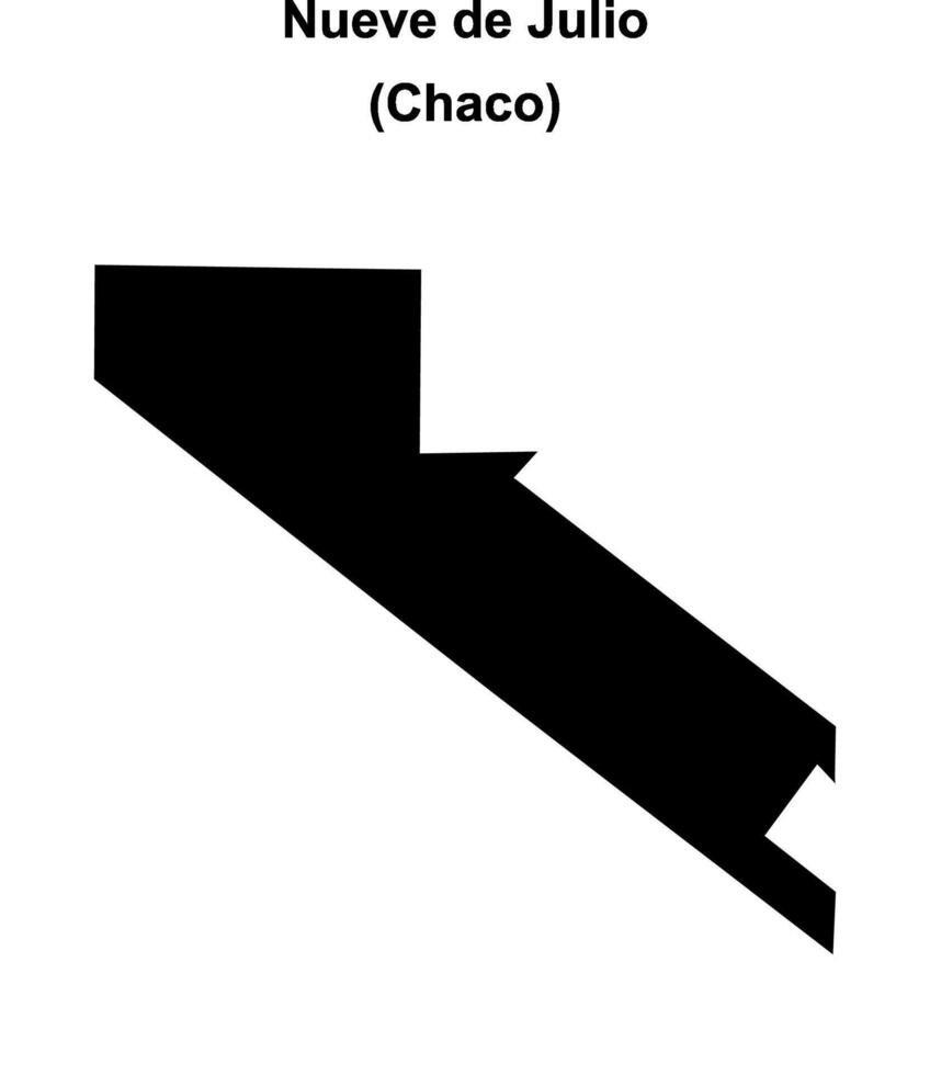 Nueve de Julio department, Chaco blank outline map 53123540 Vector Art