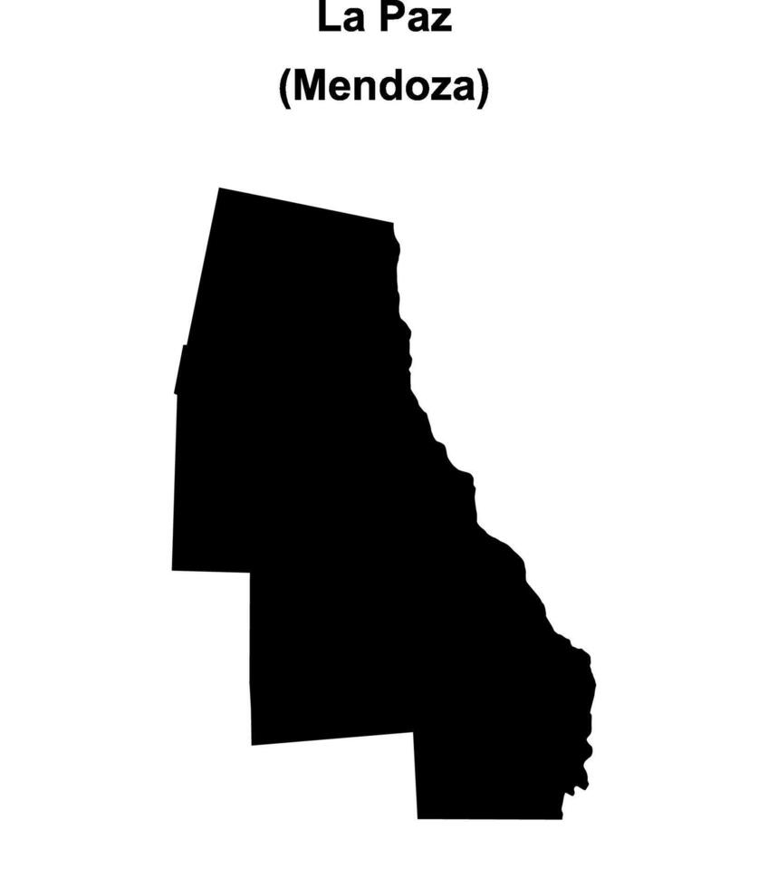 La Paz department, Mendoza blank outline map vector