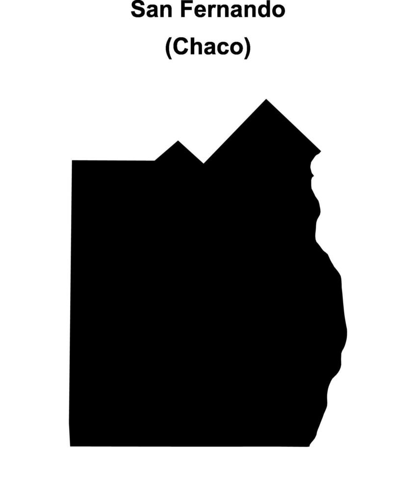 San Fernando department, Chaco blank outline map vector